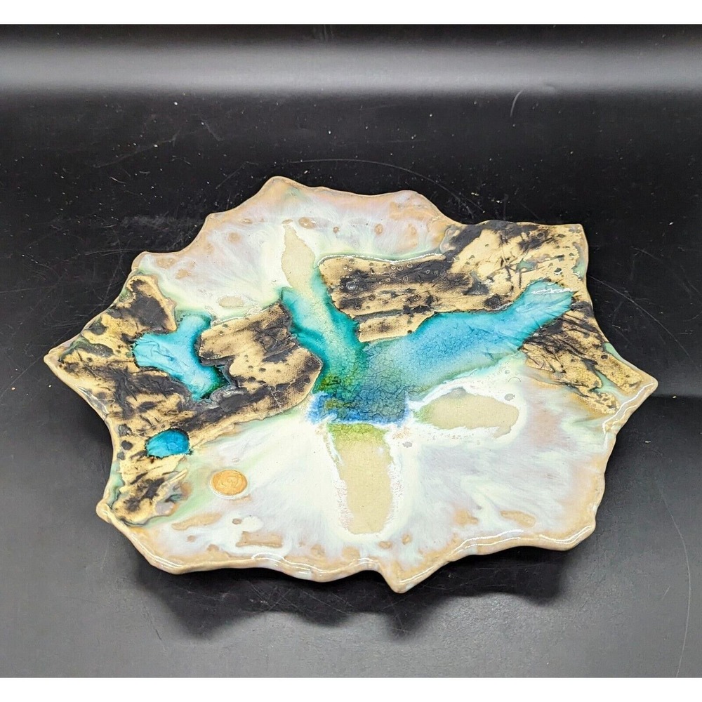 Amanda‎ Murphy Ceramics Footed 10.75" Abstract Centerpiece Irish Studio Pottery